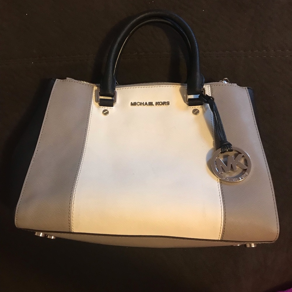 Michael Kors Striped Medium Satchel Handbag